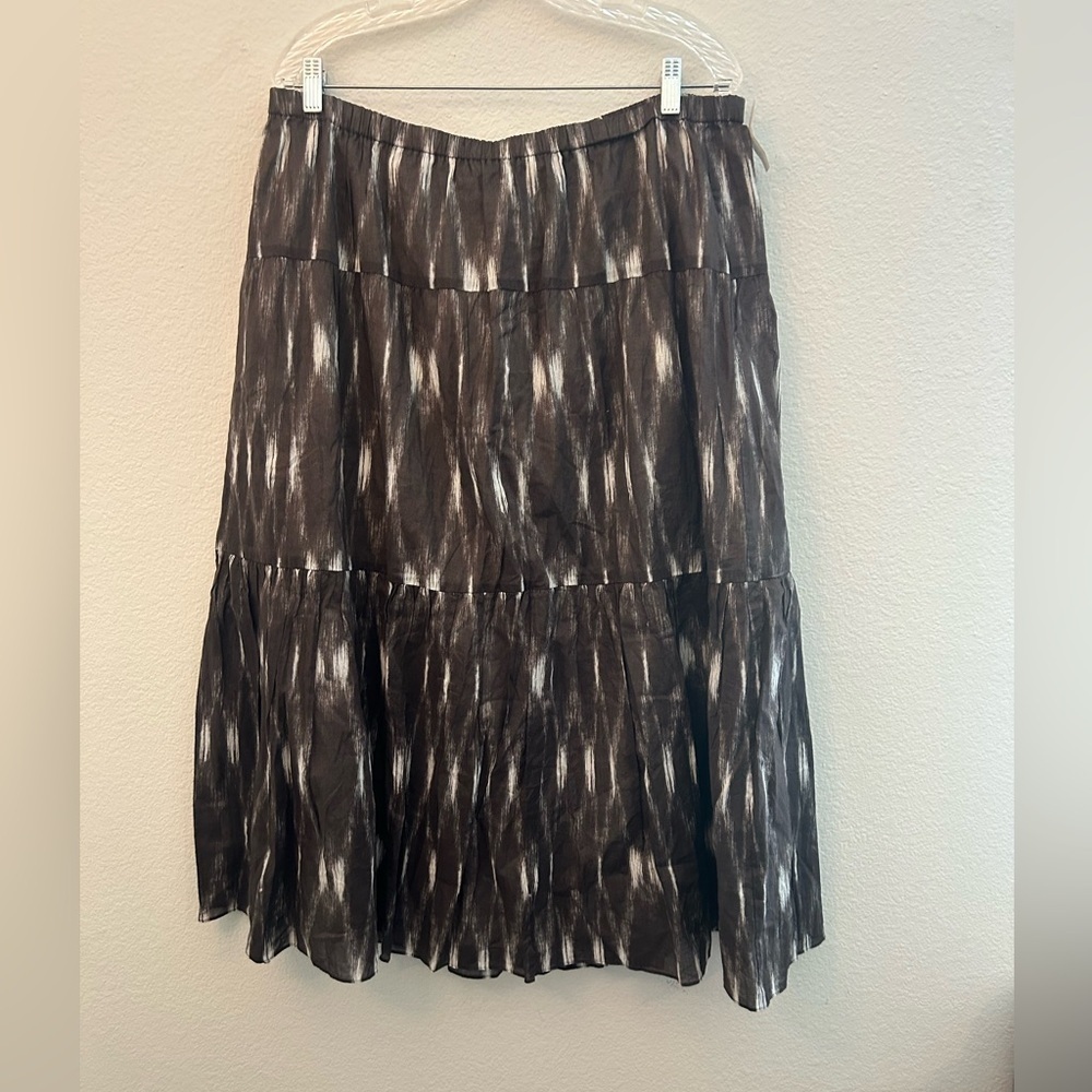 NWT Talbots 2X bohemian stretch pull on tiered midi/maxi skirt